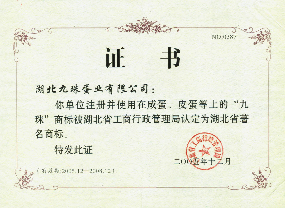 2005年湖北省著名商標(biāo)